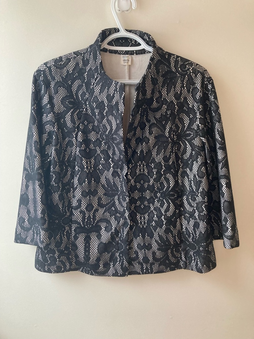 Jockey Black Jacquard Lace Dark Academia Blazer